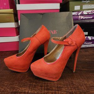 Coral High Heel Mary Janes